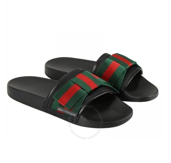 Gucci Satin Slide With Web Bow 498316 KLWI0 1146