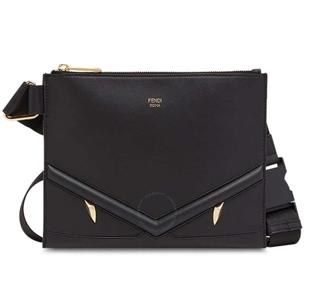 Fendi Fendi Men's Slim Zipped Messenger Bag in Black 7VA437-A5EW-F0KUR