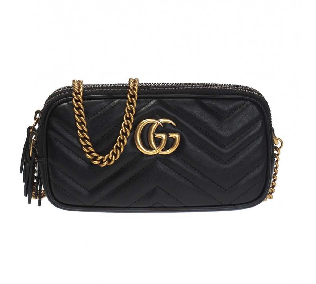 Gucci Ladies GG Marmont Mini Chain Bag in Black 546581 DTDCT 1000