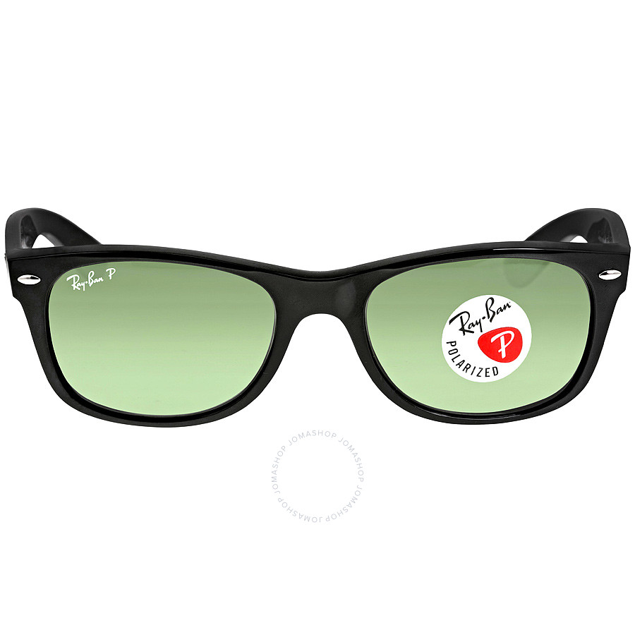 Ray Ban Ray-Ban New Wayfarer Polarized Black/Green 52mm Sunglasses RB2132 901/58 52-18