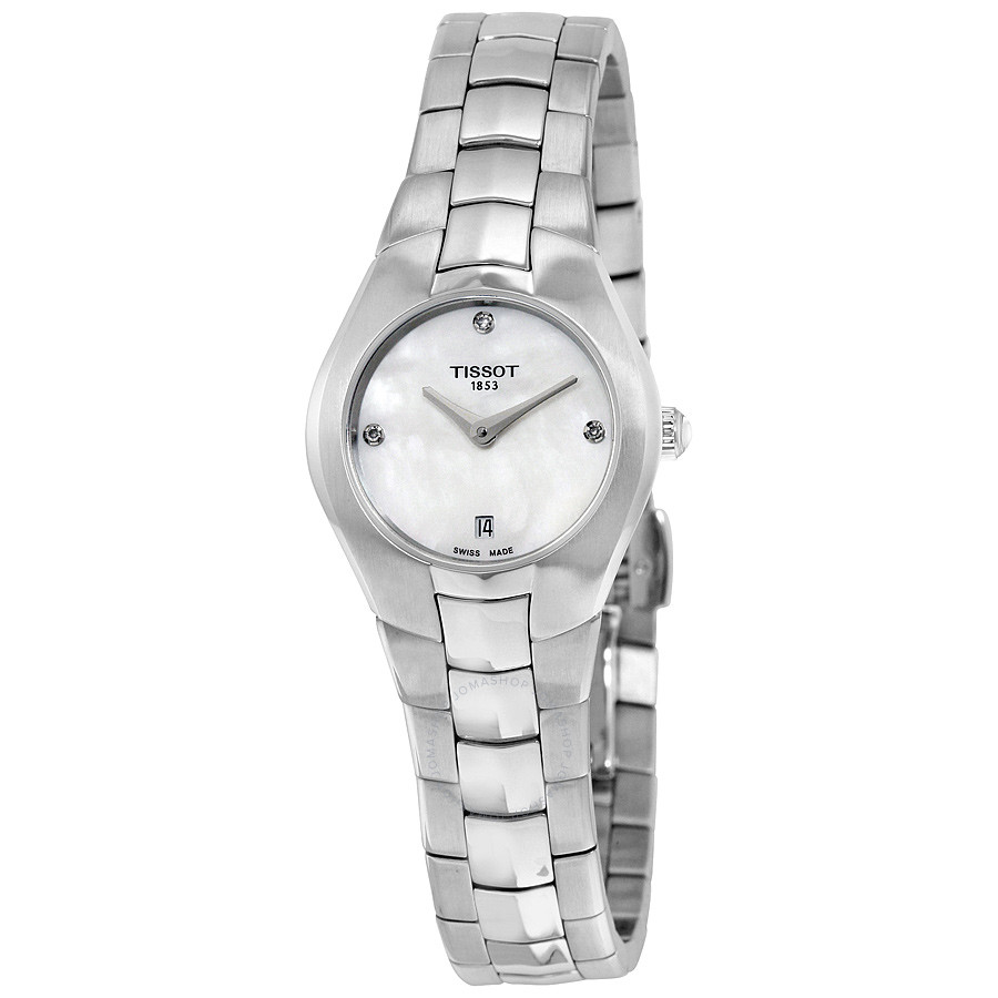 Tissot T-Round White Dial Diamond Ladies Watch T0960091111600 T096.009.11.116.00