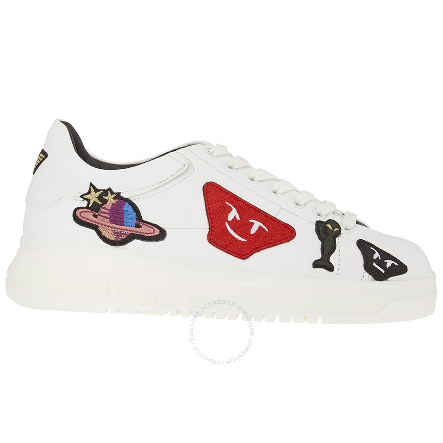 Emporio Armani Men's White Deer Cartoon Space Sneakers X4X159-XL627-000