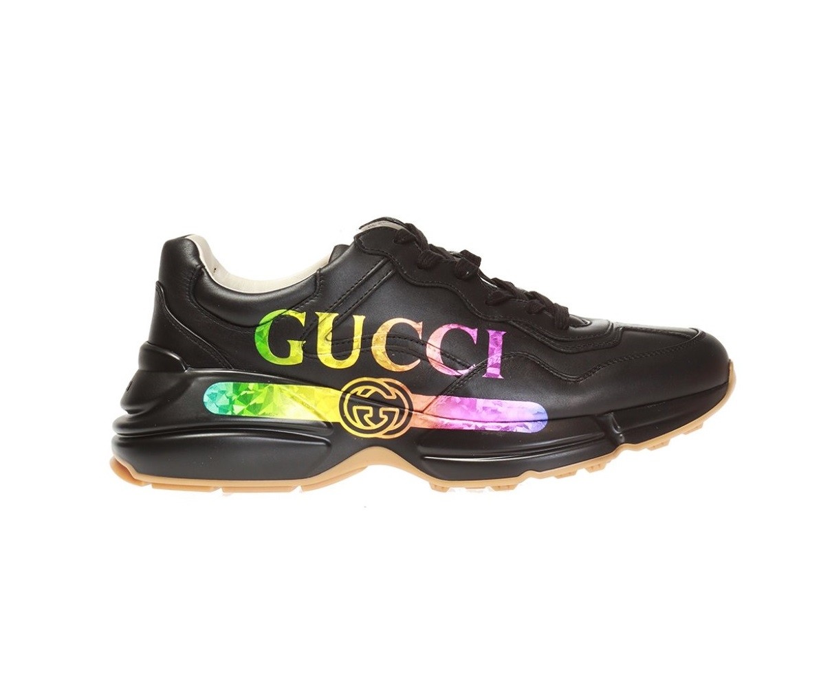 Gucci Rhyton Leather Sneaker With Gucci Logo 552851 DRW00 1000