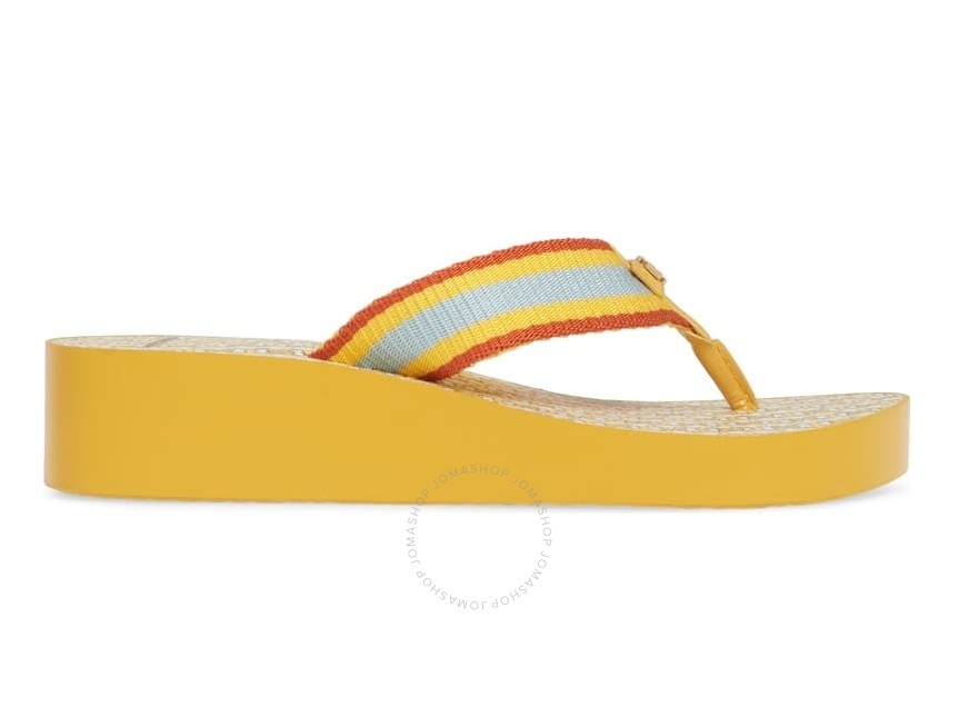 Tory Burch Ladies Gemini Link Wedge Flip-flops in Yellow 61714-722