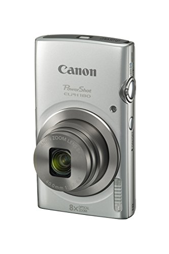 Canon PowerShot ELPH 180 (Silver) with 20.0 MP CCD Sensor and 8x Optical Zoom