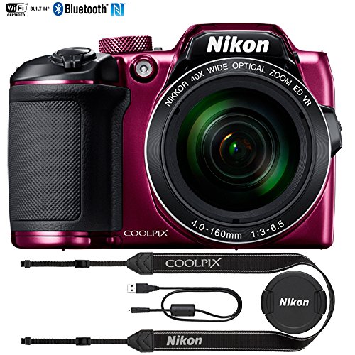 Nikon COOLPIX B500 16MP 40x Optical Zoom Digital Camera w/ Wi-Fi (Plum) - (Certified Refurbished)
