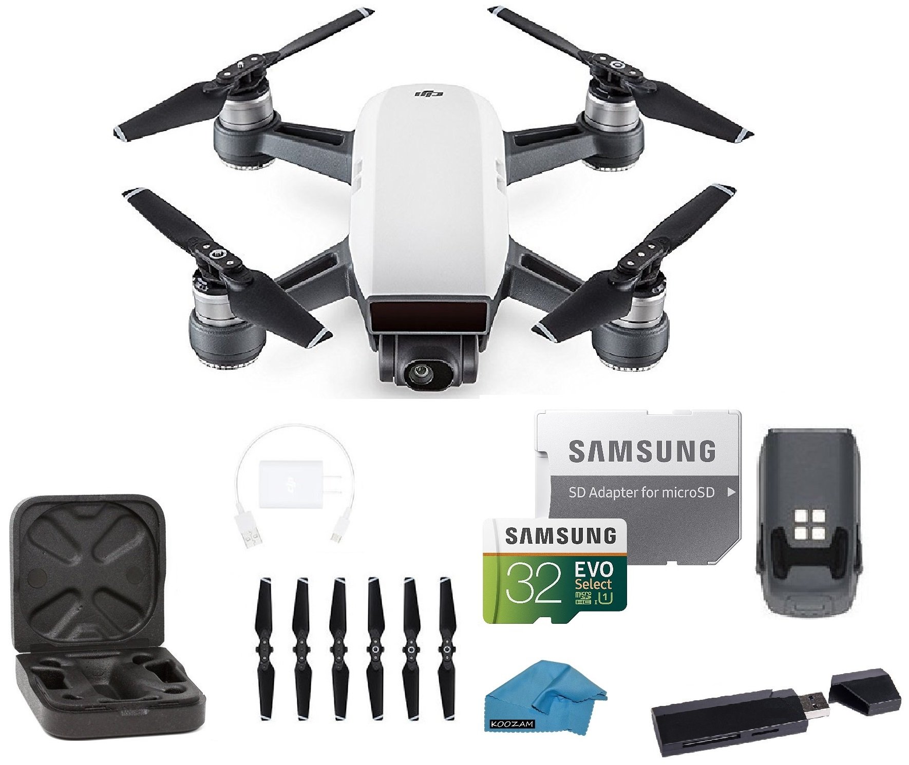 Thiết bị bay không người lái DJI Spark Intelligent Portable Mini Drone Quadcopter, with MUST HAVE BUNDLE, 32 GB SD Card and more