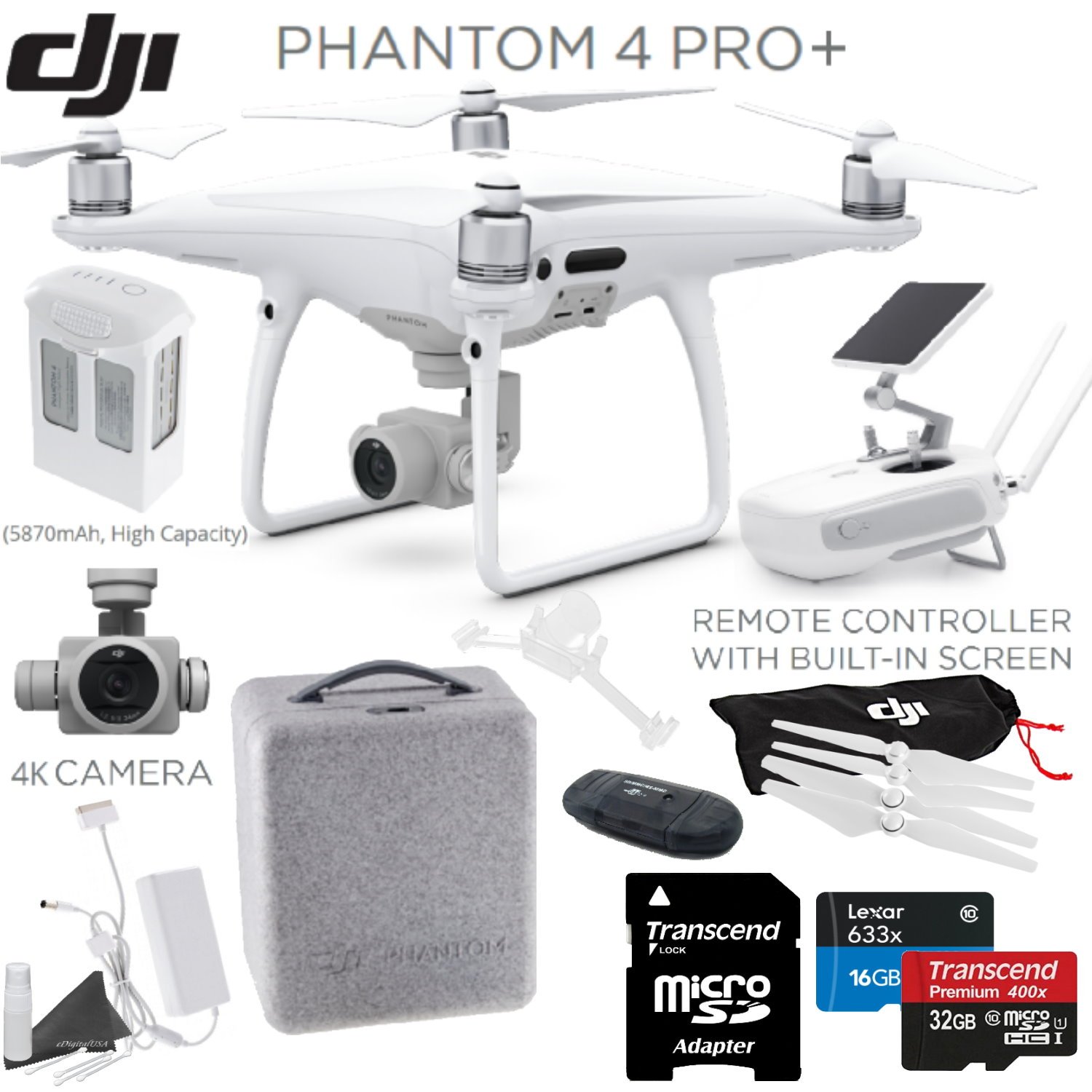 Thiết bị bay không người lài DJI Phantom 4 Pro+ (Pro Plus) Quadcopter, DJI CP.PT.000549