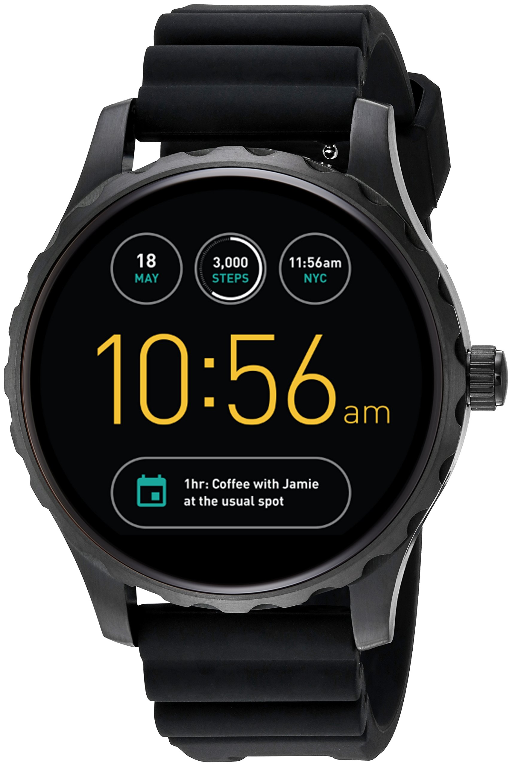Fossil Q Marshal Gen 2 Black Silicone Touchscreen Smartwatch FTW2107