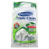 Dentek Floss Picks Triple Clean Mouthwash 20 Count (6 Pieces)
