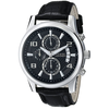 Đồng hồ GUESS Men's U0076G1 Black Classic Crocodile-Grained Leather Strap Chronograph Watch