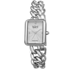 Burgi Silver-Tone Brass Silver-tone Diamond Dial Ladies Watch BUR100SS
