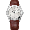Ebel Classic Silver Dial Brown Leather Men's Quartz Watch 1215802