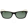 Ray Ban New Wayfarer Green Classic G-15 Sunglasses RB2132 875 52-18