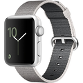 Apple Watch Series 2, 42mm Silver Aluminum Case with Pearl Woven Nylon Band