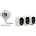 Arlo by NETGEAR Security Camera Kit – 3 Wire-Free Indoor/Outdoor HD Cameras with Skins & 1 Arlo Q 1080p HD Indoor Camera | Night Vision (VMK3200-100NAS)