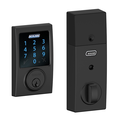 Schlage Z-Wave Connect Century Touchscreen Deadbolt with Built-In Alarm, Works with Amazon Alexa via SmartThings, Matte Black, BE469 CEN 622