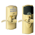 Schlage Z-Wave Home Keypad Lever, Works with Amazon Alexa via SmartThings or Wink, Bright Brass, FE599NX CAM 505 ACC 505