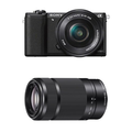 Sony Alpha a5100 Interchangeable Lens Camera with 16-50mm and 55-210mm Lenses (Black)