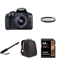 Canon EOS Rebel T6 Digital SLR with 18-55mm Lens, 64GB Memory Card, AmazonBasics 67-inch Monopod, Bag and Lens Filter