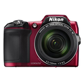 Nikon COOLPIX L840 Digital Camera with 38x Optical Zoom and Built-In Wi-Fi (Red) (Certified Refurbished)