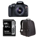 Canon EOS Rebel T6 Digital SLR Camera Kit with EF-S 18-55mm Lens + AmazonBasics DSLR Bag and 64GB Lexar Memory Card