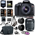Canon EOS Rebel T6 Digital SLR Camera Kit + EF-S 18-55mm f/3.5-5.6 IS II Lens + Pro .58x & 2.2x Lenses + Lexar 48GB Memory + 57" Polaroid Tripod