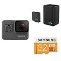 GoPro HERO 5 Black w/ Dual Battery Charger, Battery and SD Card