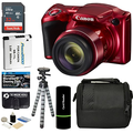 Canon PowerShot SX420 IS Digital Camera (Red) with 20MP, 42x Optical Zoom, 720p HD Video and Built-In Wi-Fi + 32GB Card + Reader + Spare Battery + Tripod + Digital Camera Accessory Bundle