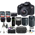 Canon EOS Rebel T6 18MP Wi-Fi DSLR Camera with 18-55mm IS II Lens + EF-S 55-250mm IS STM Lens + SanDisk 32GB & 16GB Card + Wide Angle & Telephoto Lens + Flash + Grip + Tripod - 48GB Accessories Bundle