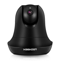 KEEKOON HD 1080P IP Camera Wireless WiFi Baby Pet Monitor Plug/Play Pan/Tilt 2-Way Audio Night Vision Home Security Surveillance Camera (Black)