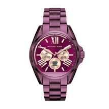 Micheal Kors Women's 'Bradshaw' Quartz Stainless Steel Casual Watch, Color:Purple (Model: MKT5017)