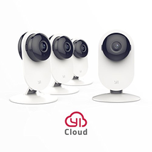 YI 4pc Home Camera, Wireless IP Security Surveillance System with Night Vision for Home, Office, Shop, Baby, Pet Monitor - Cloud Service Available