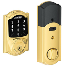 Schlage Lock Company BE468CAM605 Connect Camelot Touchscreen Deadbolt, Bright Brass