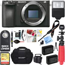 Sony a6500 4K Mirrorless Digital Camera Body with APS-C Sensor ILCE-6500 + 64GB SDXC Memory Card + Dual Battery Kit + Complete Micro 4/3rd Accessory Bundle