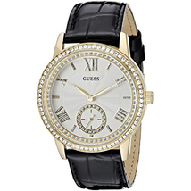 Đồng hồ GUESS Women's U0642L2 Elegant Black & Gold-Tome Watch with Genuine Crystals