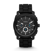Đồng hồ Fossil Men's Machine Quartz Stainless Steel and Silicone Chronograph Watch, Color Black (Model: FS4487)