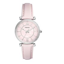 Đồng hồ Fossil Women's 'Carlie' Quartz Stainless Steel and Leather Casual Watch, Color:Pink (Model: ES4347)