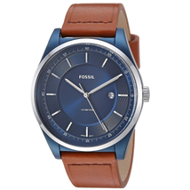 Đồng hồ Fossil Men's Blue Dial Stainless Steel Brown Leather Watch FS5422