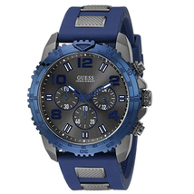 Đồng hồ Guess Men's U0599G2 Silicone Sporty Multi-Function Analog Quartz Movement Blue Watch