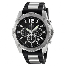 Đồng hồ GUESS Men's U0167G1 Sporty Silicone & Metal Silver-Tone Chronograph Watch