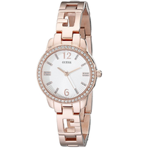 Đồng hồ GUESS Women's U0568L3 Iconic Rose Gold-Tone Logo Watch with Genuine Crystals & Self-Adjustable Links