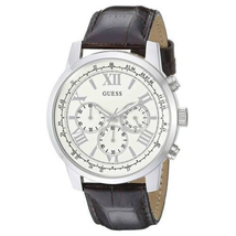 Đồng hồ GUESS Men's U0380G2 Dressy Stainless Steel Multi-Function Watch with Chronograph Dial and Genuine Leather Strap Buckle