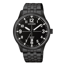 Đồng hồ Citizen Men's Black Ion Stainless Steel Watch BI105552E