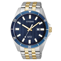 Đồng hồ Citizen Bi5054-53l Two Tone Gold Stainless Steel Blue Analog Men's Date Watch