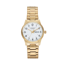 Đồng hồ Citizen Bf0612-95a Men's Easy Reader White Dial Gold Tone Expansion Band Watch