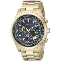 Đồng hồ GUESS Men's U0602G1 Dressy Gold-Tone Stainless Steel Multi-Function Watch with Chronograph Dial and Deployment Buckle