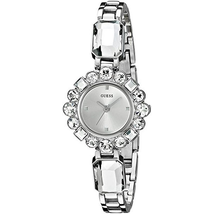 Đồng hồ GUESS Women's U0701L1 Dressy Jewelry Inspired Silver-Tone Watch with Self-Adjustable Bracelet