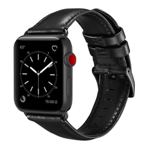 Dây da OUHENG cho đồng hồ Apple Watch Band 42mm 44mm,Sport and Edition, Black Band