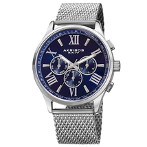 Akribos XXIV Blue Dial Multifunction Men's Watch AK844SSBU